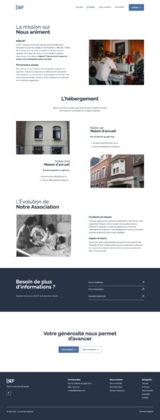 Page "À Propos" du site SEF