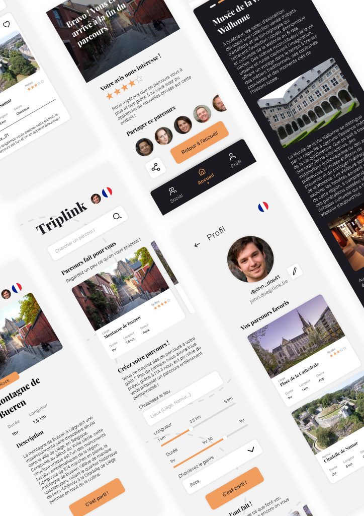 Composition de capture d'écran de l'application Triplink