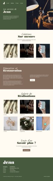 Page services du site les créations de Jean